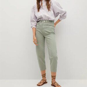 MANGO Tapered Jeans 'Village' in Grass Green Size 4